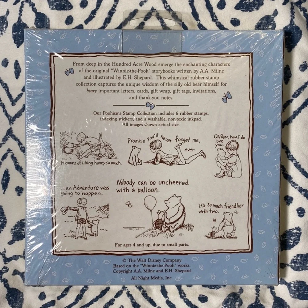NWT Classic Pooh “Poohisms” Rubber Stamp Collection and Inkpad Set